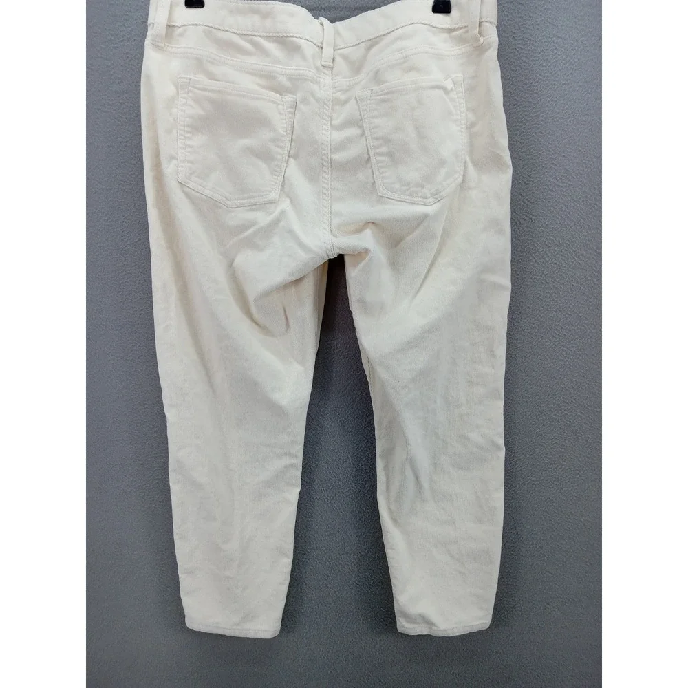 Banana Republic Skinny Ankle Corduroy Pants Mens 31P Mid Rise Stretch Rich Cream